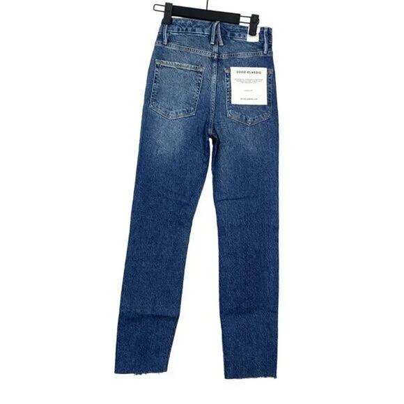 NWT Good American Classic Good Jeans Ankle Crop High Rise 00 / 24 Blue #3065 - Picture 13 of 14